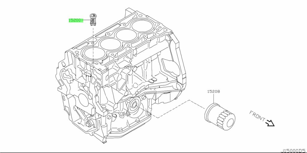 Nissan Genuine FILTER ASSY-OIL 15200-AR000
