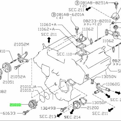 Nissan Genuine WATER PUMP ASSEMBLY 21010-31U85