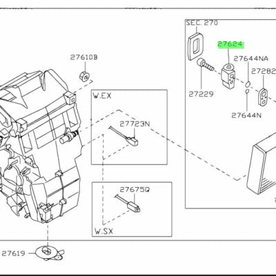 Nissan Genuine EXPANSION VALVE ASSEMBLY 27281-AX000