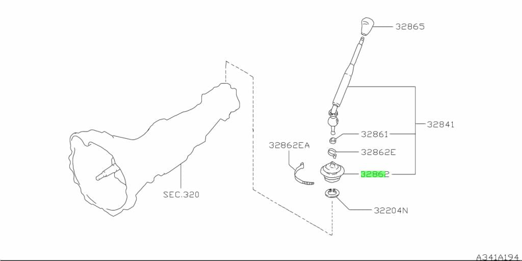 NISSAN OEM CONTROL LEVER BOOT - 32862-V5002
