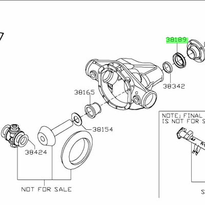 Nissan Genuine OIL DRIVE PINION SEAL 38189-P0117