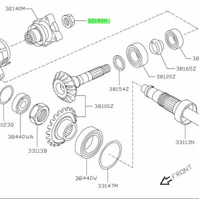 Nissan Genuine Nut-Drive Pinion - 38216-U301A
