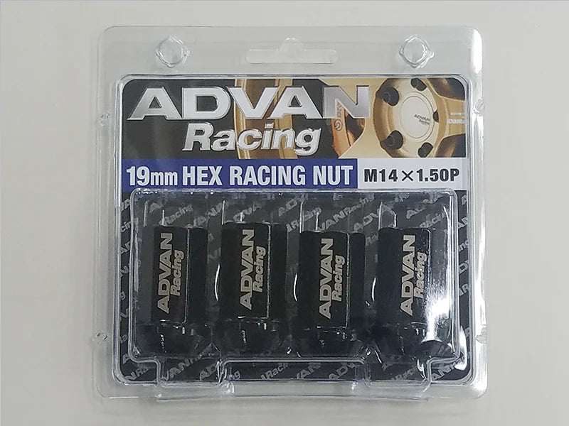 YOKOHAMA ADVAN RACING WHEEL NUT M14X1.50P H19BL BLACK 20PCS - V3047