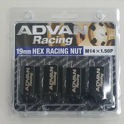 YOKOHAMA ADVAN RACING WHEEL NUT M14X1.50P H19BL BLACK 20PCS - V3047