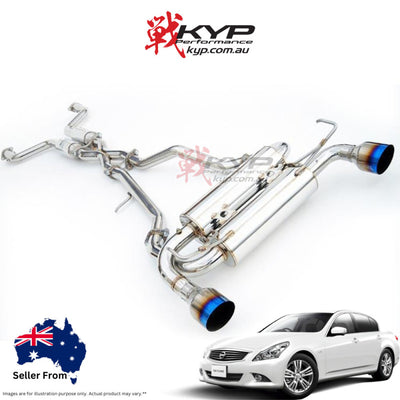 Invidia Gemini Cat Back Exhaust - Rolled Titanium Blue Tips Nissan Skyline V36/Infiniti G37 V36 (Coupe)