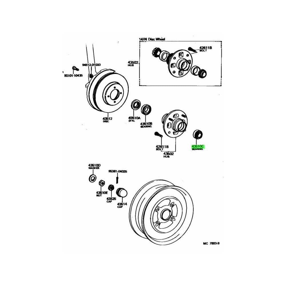 TOYOTA OEM AE86 Levin/Trueno/Sprinter Front wheel bearing 90368-17017