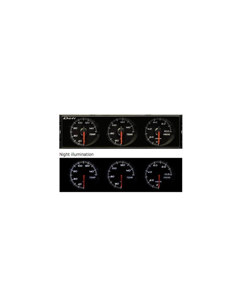 DEFI DIN-GAUGE 3 METER COMBINATION - WHITE RED
