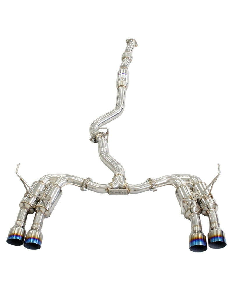 Invidia R400 Turbo Back Exhaust - Straight Cut Polished Stainless Tips Subaru WRX 15-21 (CVT Auto)