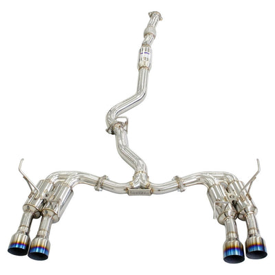 Invidia R400 Turbo Back Exhaust - Straight Cut Polished Stainless Tips Subaru WRX 15-21 (CVT Auto)