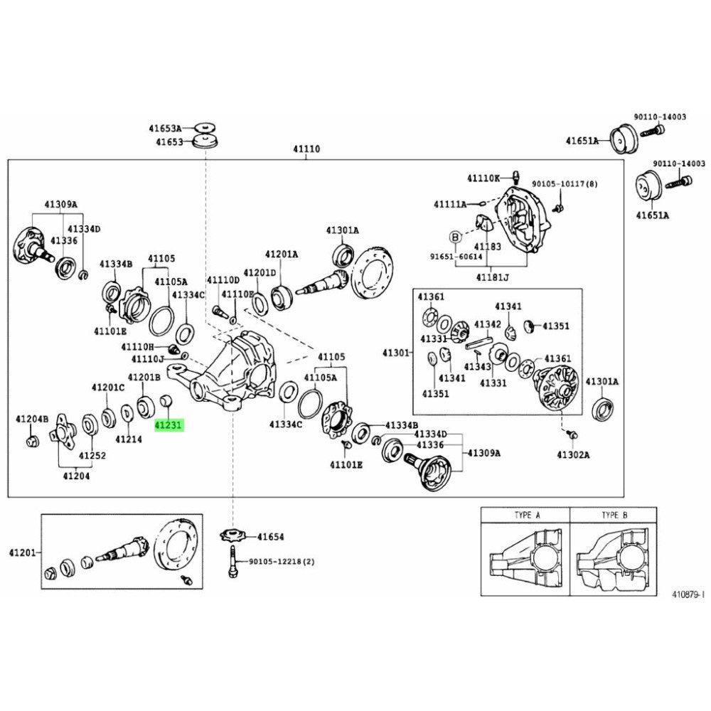 TOYOTA OEM GR Yaris GXPA16 Rear diff spacer 41231-50010