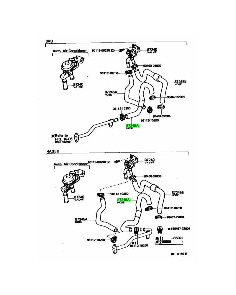 TOYOTA OEM HEATER WATER OUTLET A HOSE 87245-12790