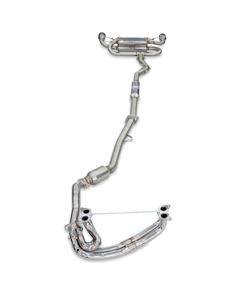 Invidia R400 70mm Engine Back Exhaust w/PSR Unequal Headers - Straight Cut Tips Subaru BRZ & Toyota 86 12-21, 22+ (6MT)