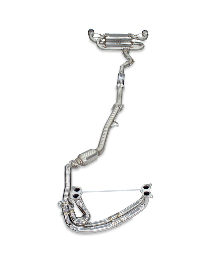 Invidia R400 70mm Engine Back Exhaust w/PSR Unequal Headers - Straight Cut Tips Subaru BRZ & Toyota 86 12-21, 22+ (6MT)