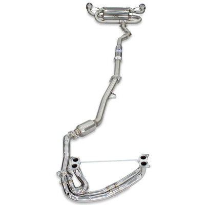 Invidia R400 70mm Engine Back Exhaust w/PSR Unequal Headers - Straight Cut Tips Subaru BRZ & Toyota 86 12-21, 22+ (6MT)