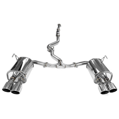 Invidia Q300 Turbo Back Exhaust - Rolled Polished Stainless Tips Subaru WRX 11-14/STI 11-21 (5MT/6MT)