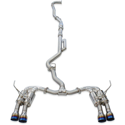 Invidia R400 Turbo Back Exhaust - Straight Cut Polished Stainless Tips Subaru WRX VB 22+ (Sedan 6MT)