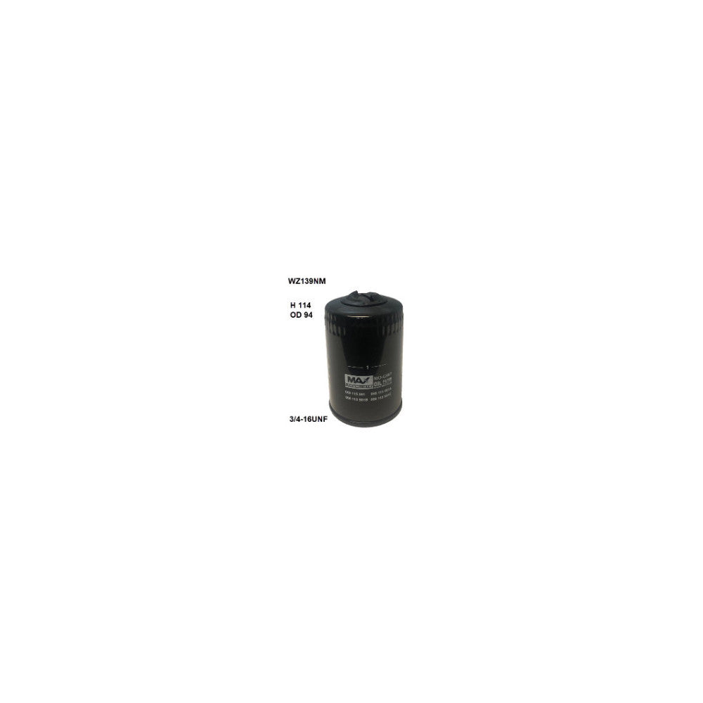 Wesfil OIL FILTER Z139 LANDROVER/VW/DAIHATSU - WZ139NM