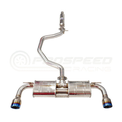 Invidia R400 Cat Back Exhaust - Straight Cut Black Stainless Tips VW Golf GTI Mk8