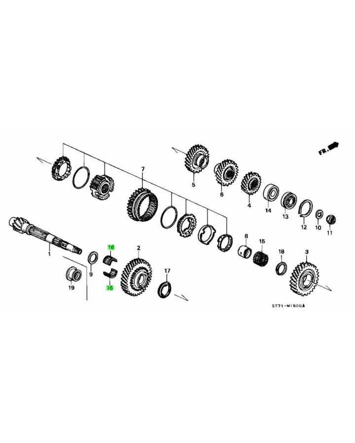 Honda OEM Transmission Needle Bearing NON-Type R 1pc