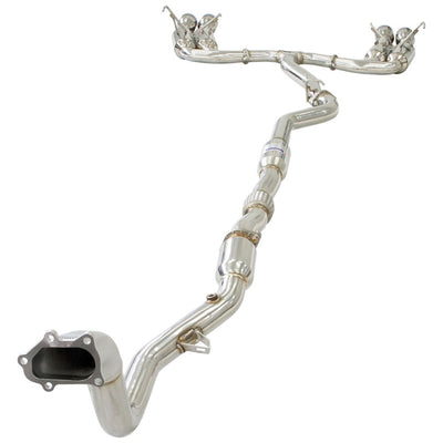 Invidia R400 Turbo Back Exhaust - Straight Cut Titanium Blue Tips Subaru WRX 11-14/STI 11-21 (5MT/6MT)
