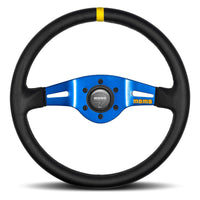 MOMO MOD.03 Black Blue Leather Steering Wheel 350mm - 11150405812L