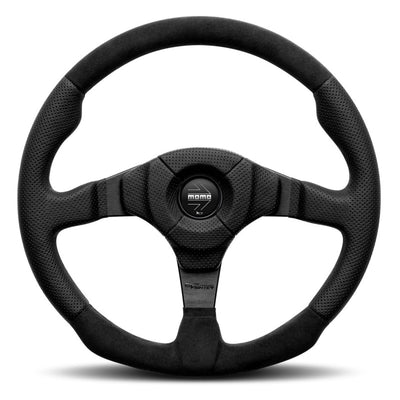 MOMO Dark Fighter Alcantara/Air Leather 350mm Steering Wheel - VDKFIGHT35BKR