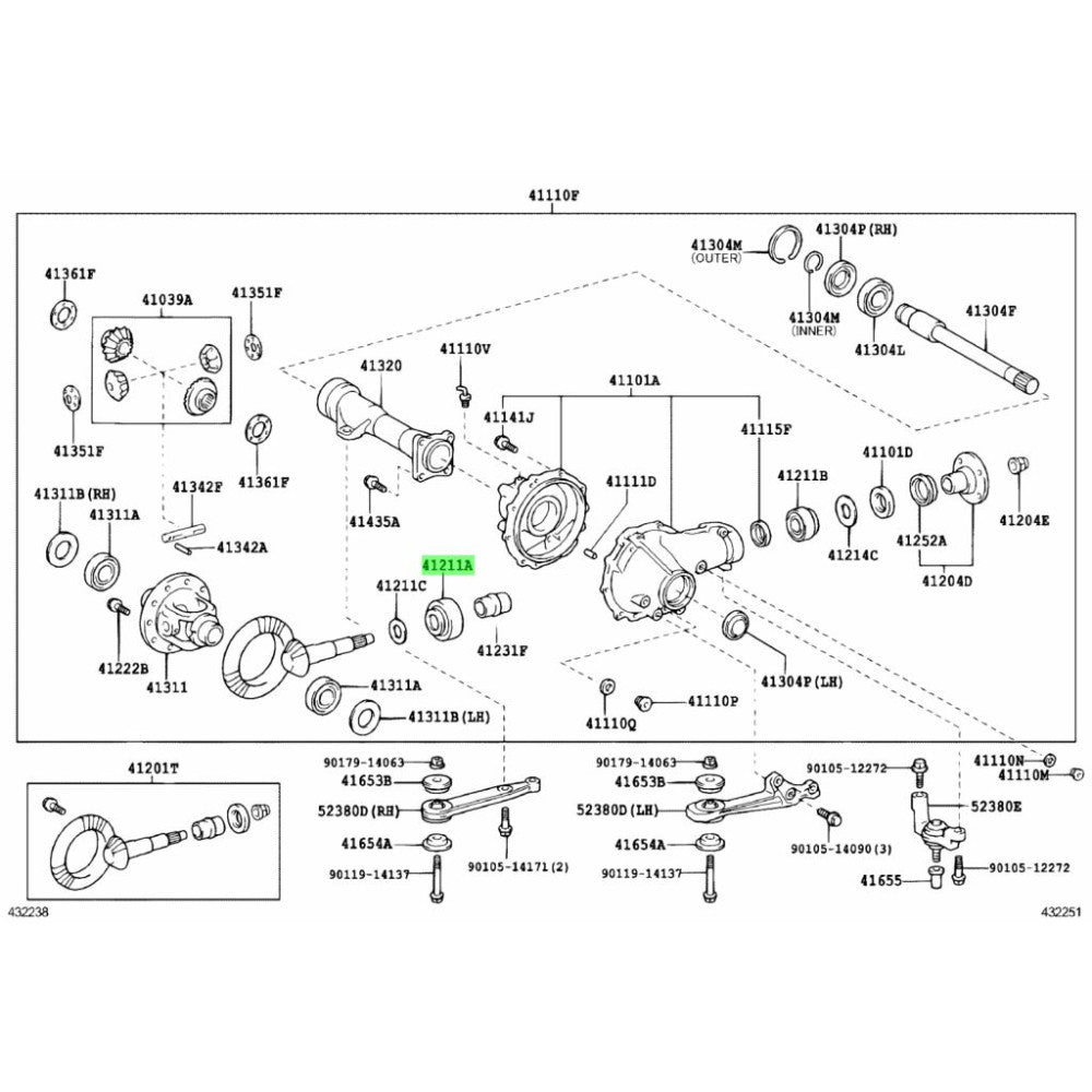 TOYOTA OEM JZX100 Cjaser/Mark II Bearing Tapered Roller ( for Front Drive Pinion Front 90366-35087