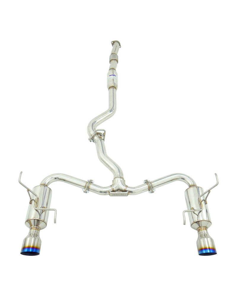 Invidia R400 Turbo Back Exhaust - Straight Cut Polished Stainless Tips Subaru WRX 08-10 Sedan/Forester XT SH 08-13 (5MT/4AT)