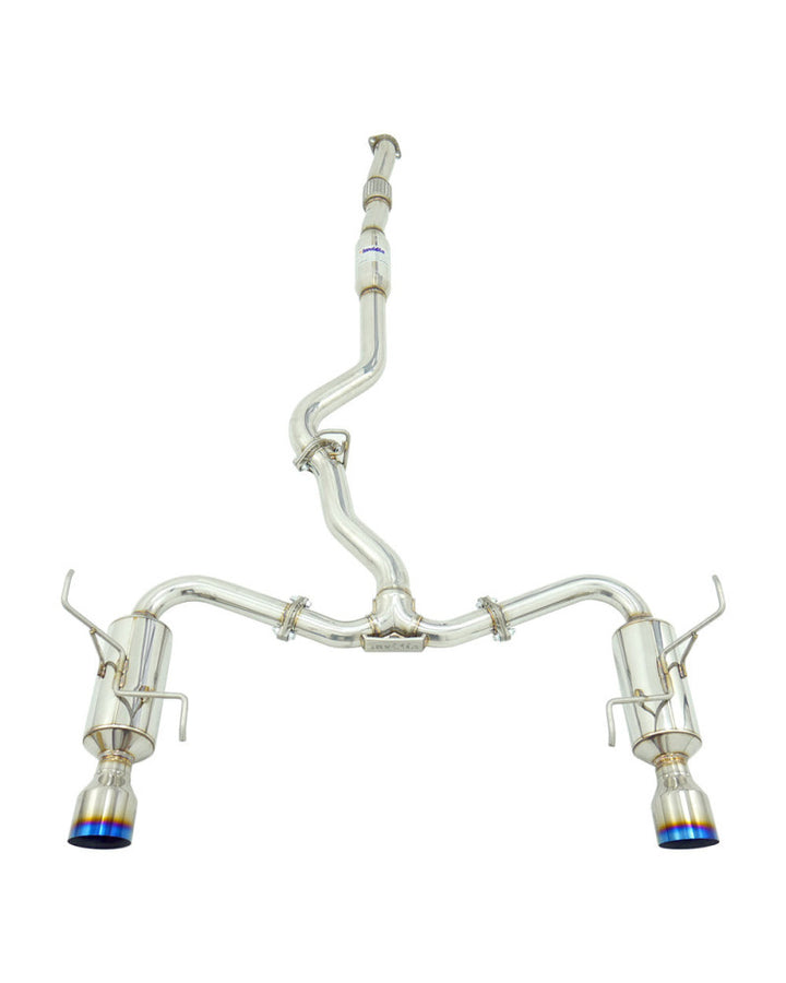 Invidia R400 Turbo Back Exhaust - Straight Cut Polished Stainless Tips Subaru WRX 08-10 Sedan/Forester XT SH 08-13 (5MT/4AT)
