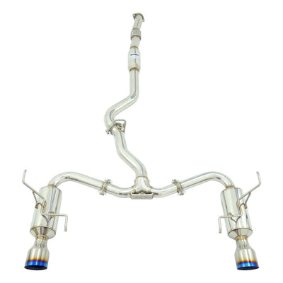 Invidia R400 Turbo Back Exhaust - Straight Cut Polished Stainless Tips Subaru WRX 08-10 Sedan/Forester XT SH 08-13 (5MT/4AT)