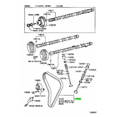 TOYOTA OEM TIMING BELT for 1JZ-GE 1JZ-GTE 137MY25 - 13568-49065