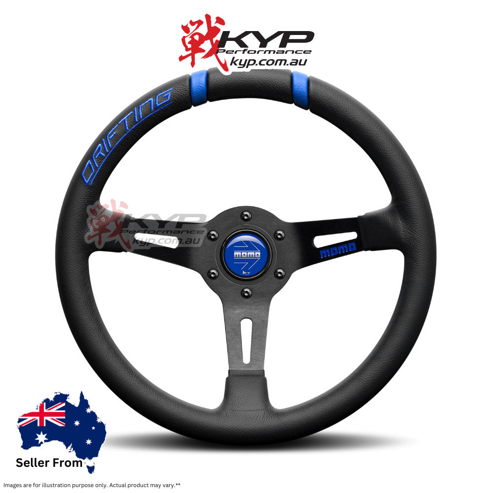 MOMO Drifting Black/Blue 330mm Steering Wheel - VDRIFT33NBLUR
