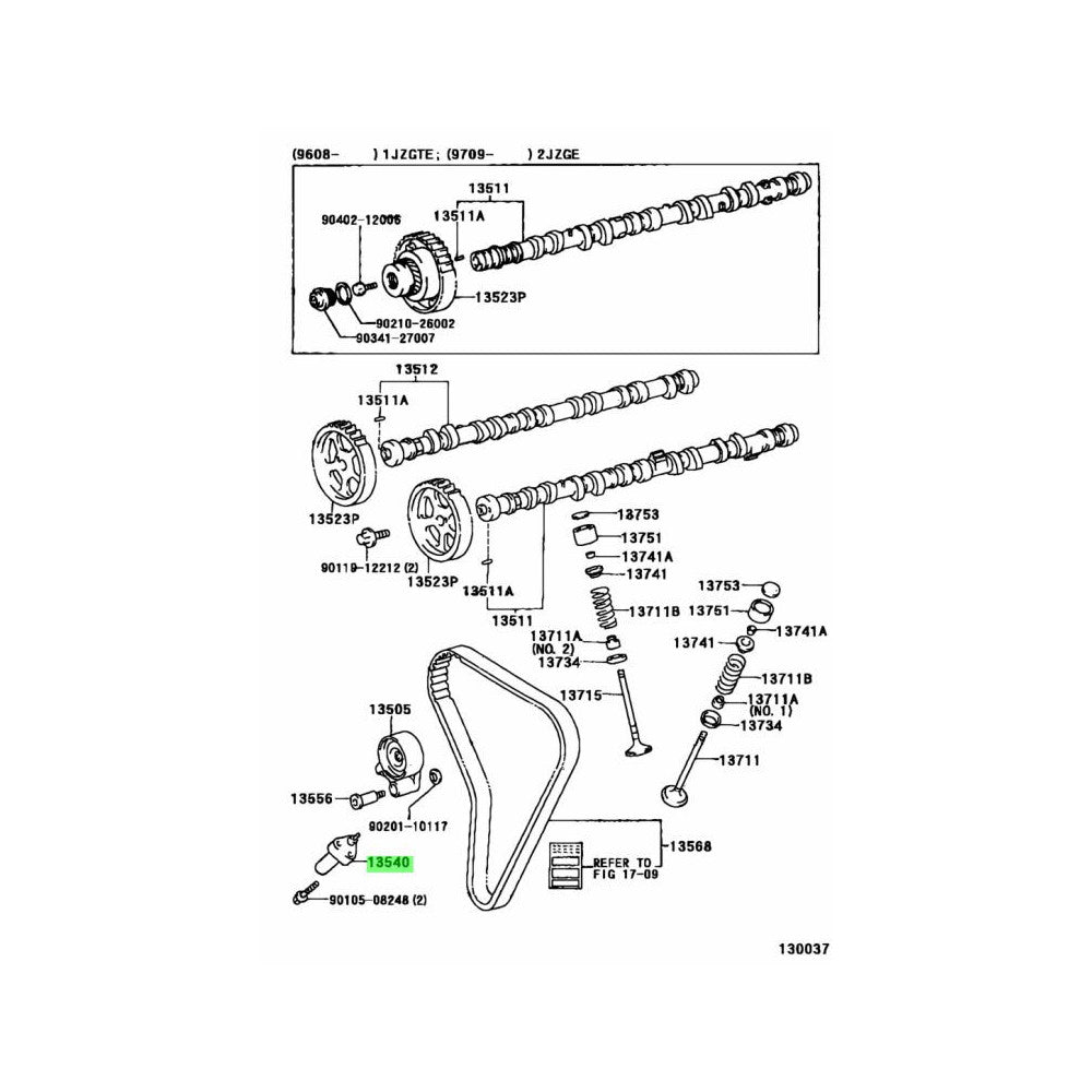 TOYOTA OEM TIMING BELT TENSIONER ASSY13540-46080