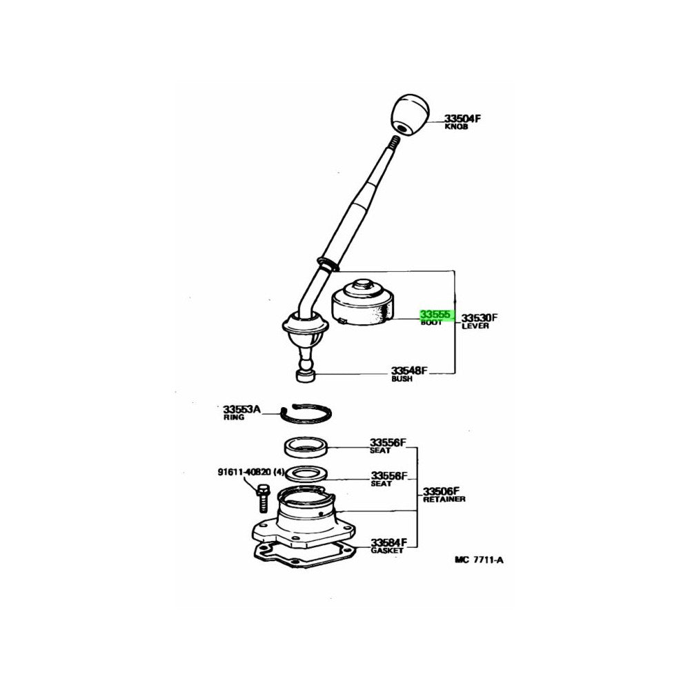 TOYOTA OEM AE86/TE71 Shift lever Boot 33555-12090