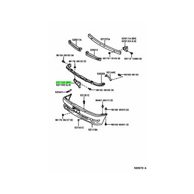 TOYOTA OEM chaser JZX100 front support bumper bar 52115-22210