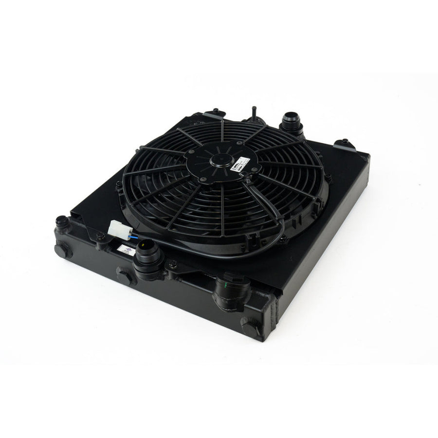 CSF Racing 2-Row 42mm Race Spec Aluminium Half Radiator w/Fan Shroud Black for Honda Civic EG EK 91-00 EVO7 EVO8 EVO9 EVO 7 8 9