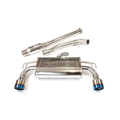 Invidia Q300 Turbo Back Exhaust w/PSR O2 Housing - Straight Cut Polished Stainless Tips Mitsubishi Evo X 10 CZ4A EVO10 EVOX