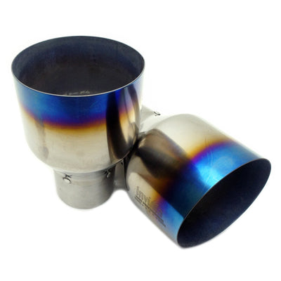 Invidia R400 Turbo Back Exhaust - Straight Cut Titanium Blue Tips Subaru Forester XT SJ 13-18 (CVT Auto)