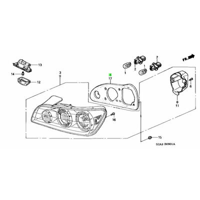 HONDA OEM S2000 AP2 RIGHT TAIL LIGHT GASKET