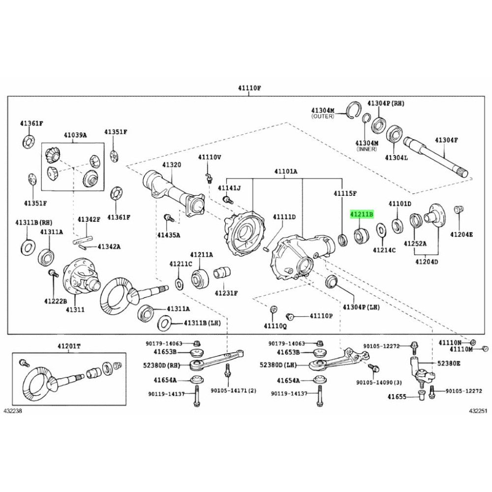 TOYOTA OEM JZX100 Chaser Turbo version Rear Drive Pinion Front bearing 90366-30067