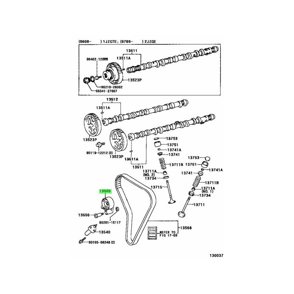 TOYOTA OEM 2J Timing belt idler pulley13505-46041