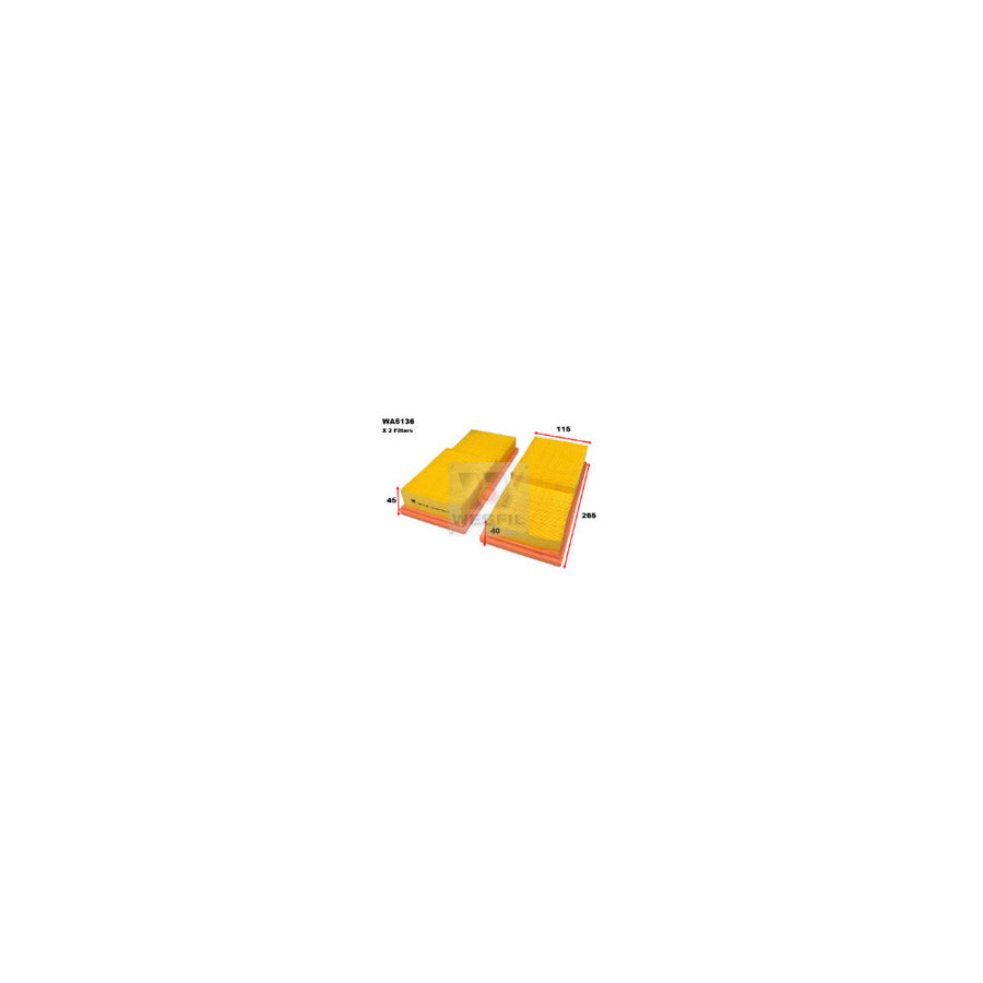 Wesfil AIR FILTER A1567 CHRYSLER - WA5136