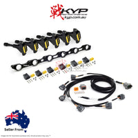 HALTECH R35 Coil Conversion Kit for Toyota JZ- Includes bracket , coils, connectors and harness - HT-120201