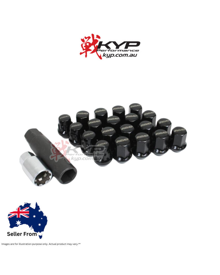 RAYS 19HEX LOCK & NUT WHEEL SET M14x1.5 BLACK