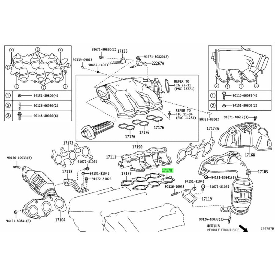 TOYOTA OEM 2GR Intake manifold gasket 2 17178-31030
