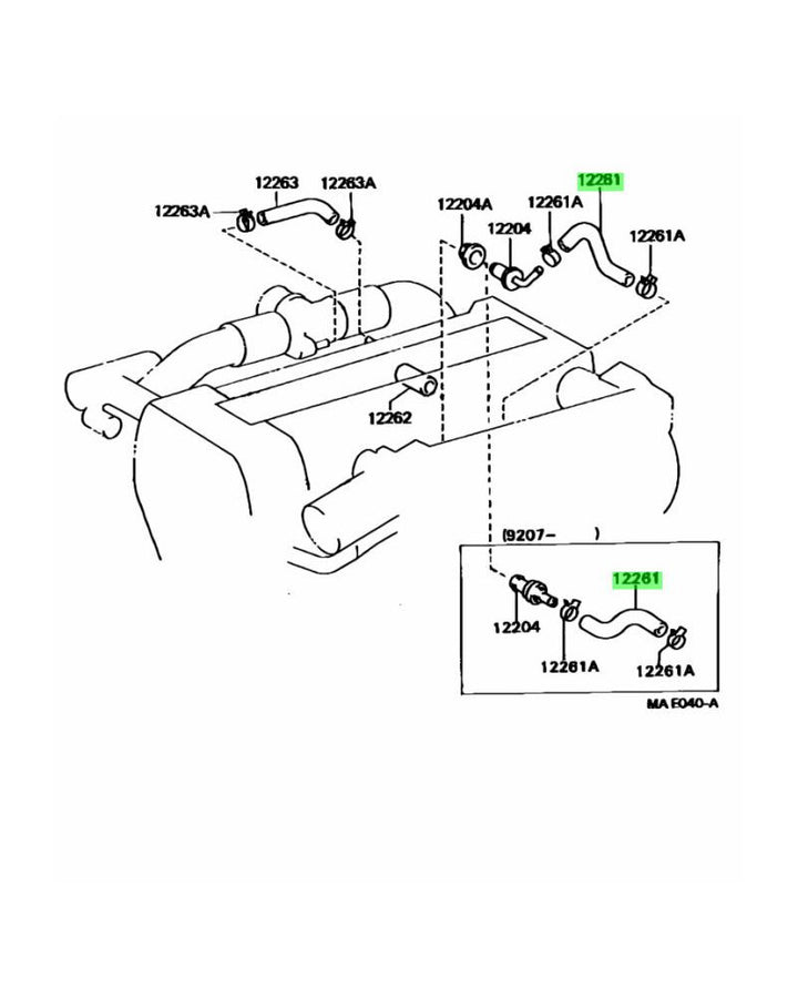 TOYOTA OEM VENTILATION HOSE 12261-88401
