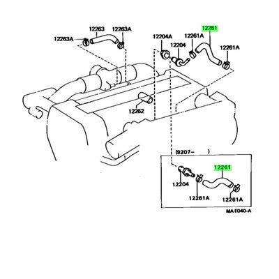 TOYOTA OEM VENTILATION HOSE 12261-88401