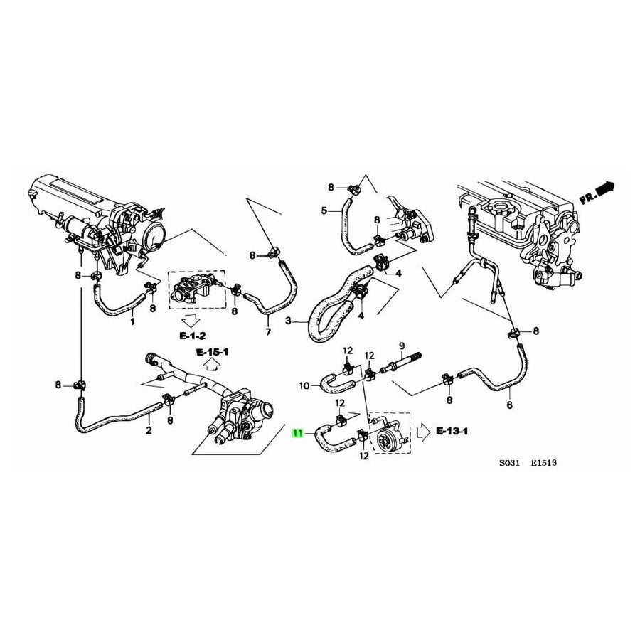 HONDA OEM OIL COOLER OUTLET HOSE 19423-PR3-000