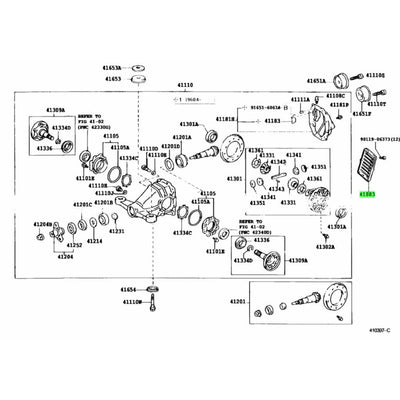 TOYOTA OEM REAR DIFFERENTIAL OIL COOLER COVER - 41883-14010
