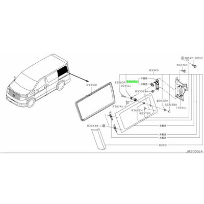 NISSAN OEM SIDE WINDOW LH UNIT ASSEMBLY - 83609-WL400